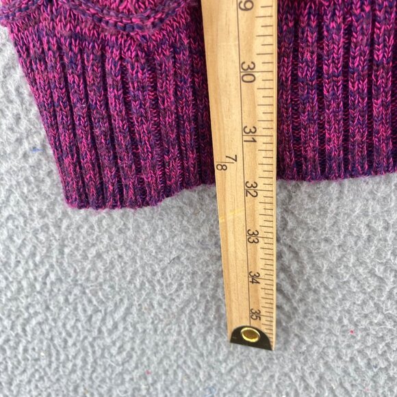 Chicos Sweater Womens 2 US Large Purple Marled Knit Stretch Cardigan Button Up - Picture 8 of 9